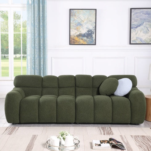 3 Seat Boucle Sofa in Black