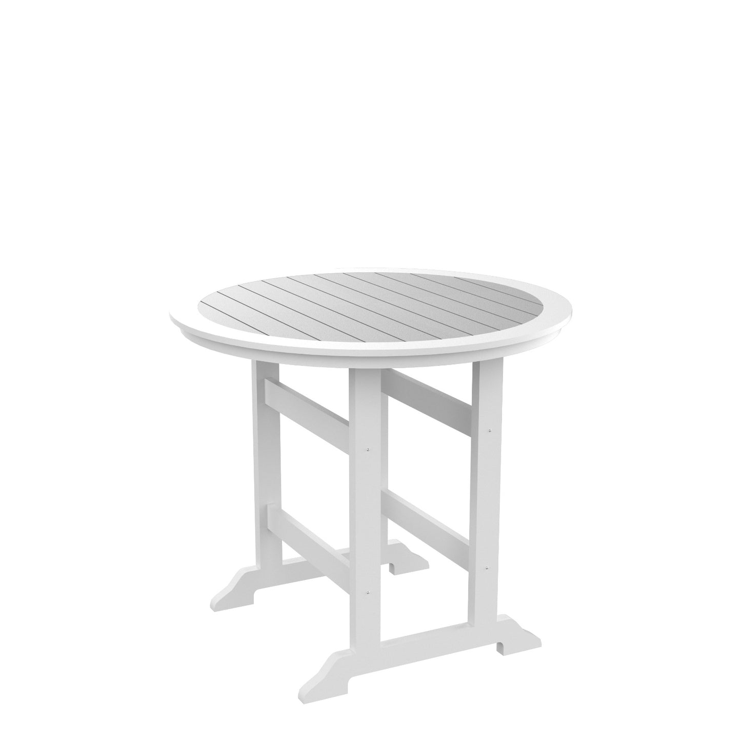 HDPE Bar Table, Dining Table, Patio Set, Counter Height Outdoor White   Gray