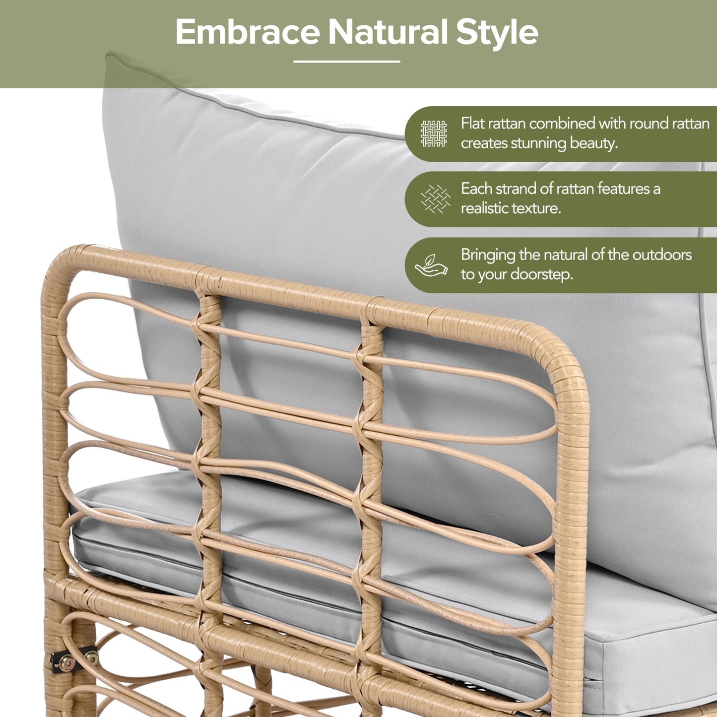 7 Piece Outdoor Rattan Patio Furniture