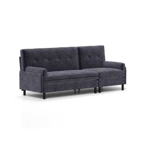 Modular Sectional Sofa With Chaise And Ottoman, Convertible U Shaped Modular Sofa Set. Compressed Sponge, Dark Grey