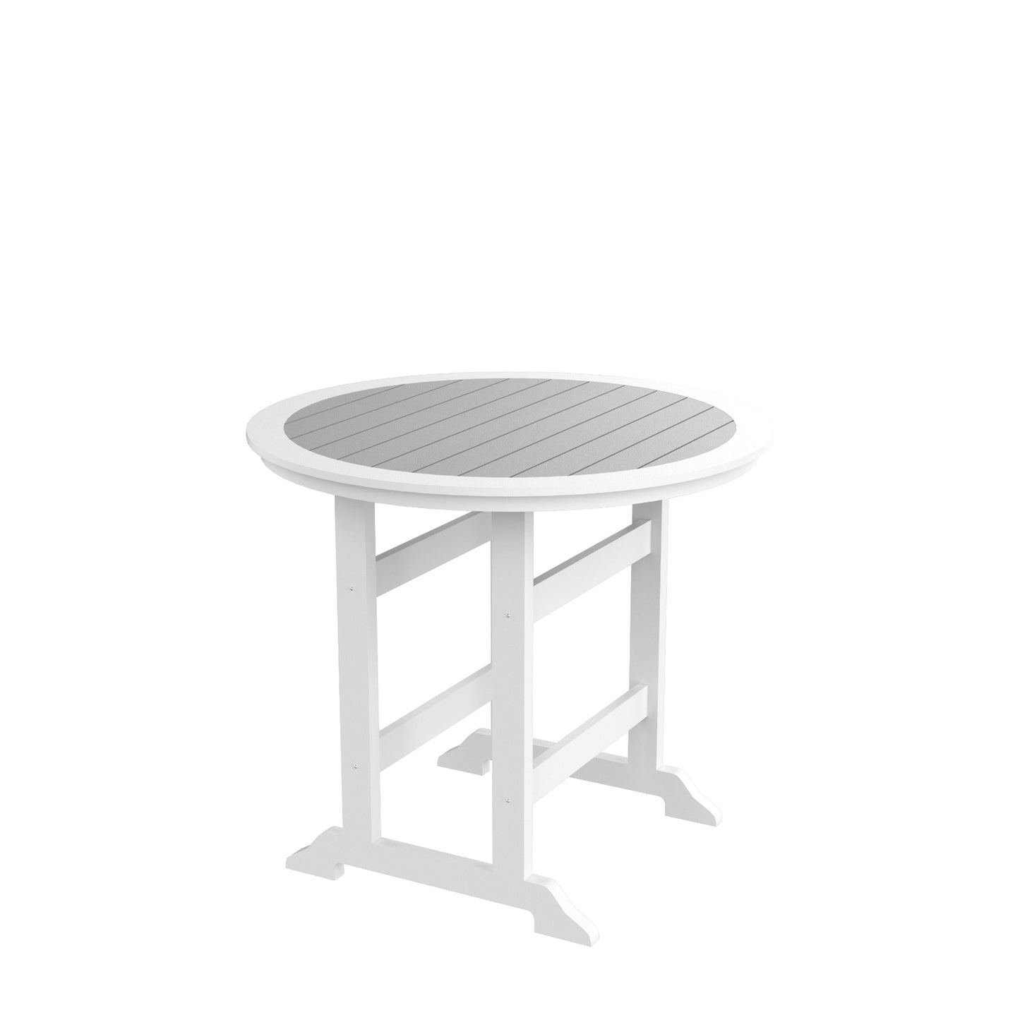 HDPE Bar Table, Dining Table, Patio Set, Counter Height Outdoor White   Gray
