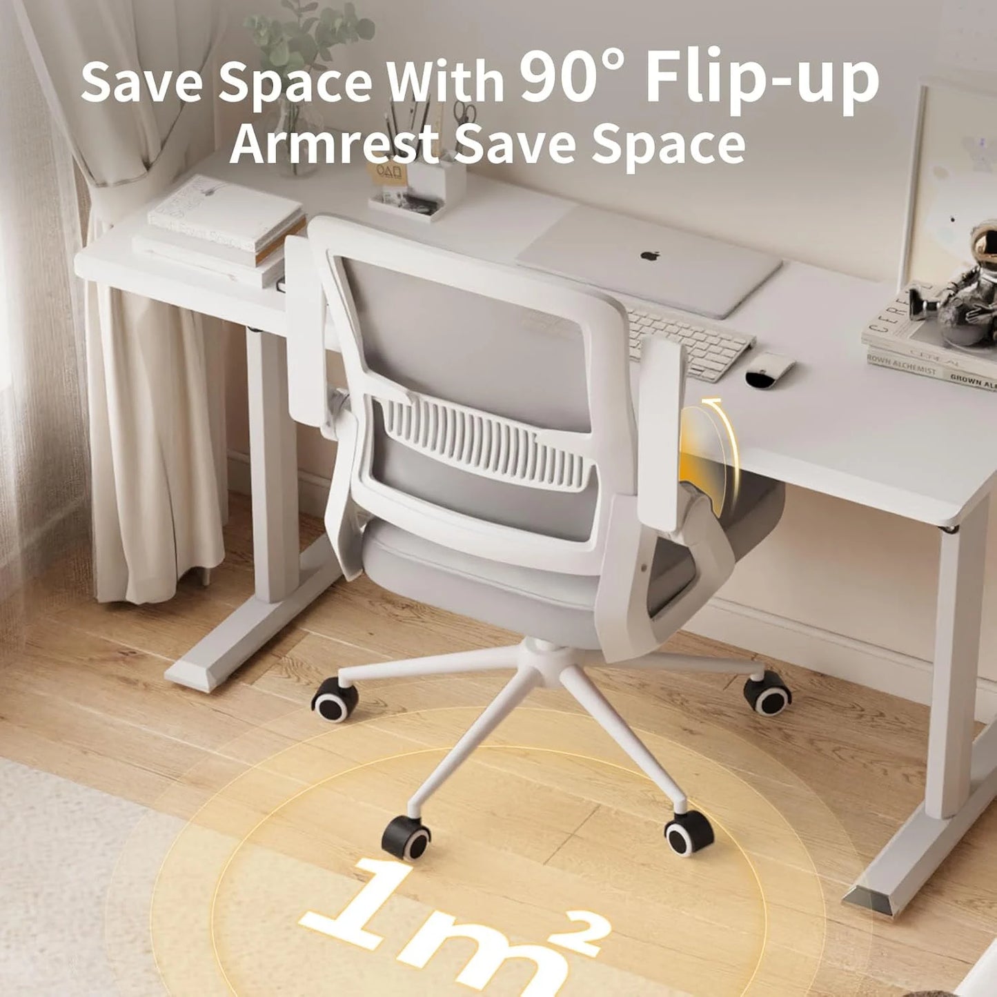 Office Chair with Ergonomic Mesh Flip-Up Arms