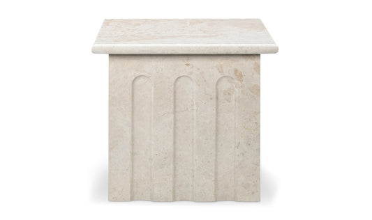 Forum Side Table Cream Marble