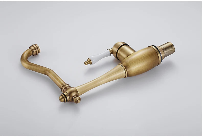 Antique Bronze Kitchen faucets 360 Rotate Swivel Faucet Hot Cold Water Tap Mixer Kitchen Sink Faucet ELK331