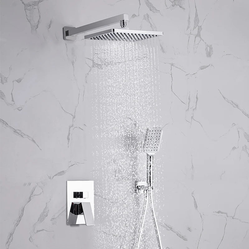 Thermostatic Shower Faucet Chrome Waterfall Rain Shower