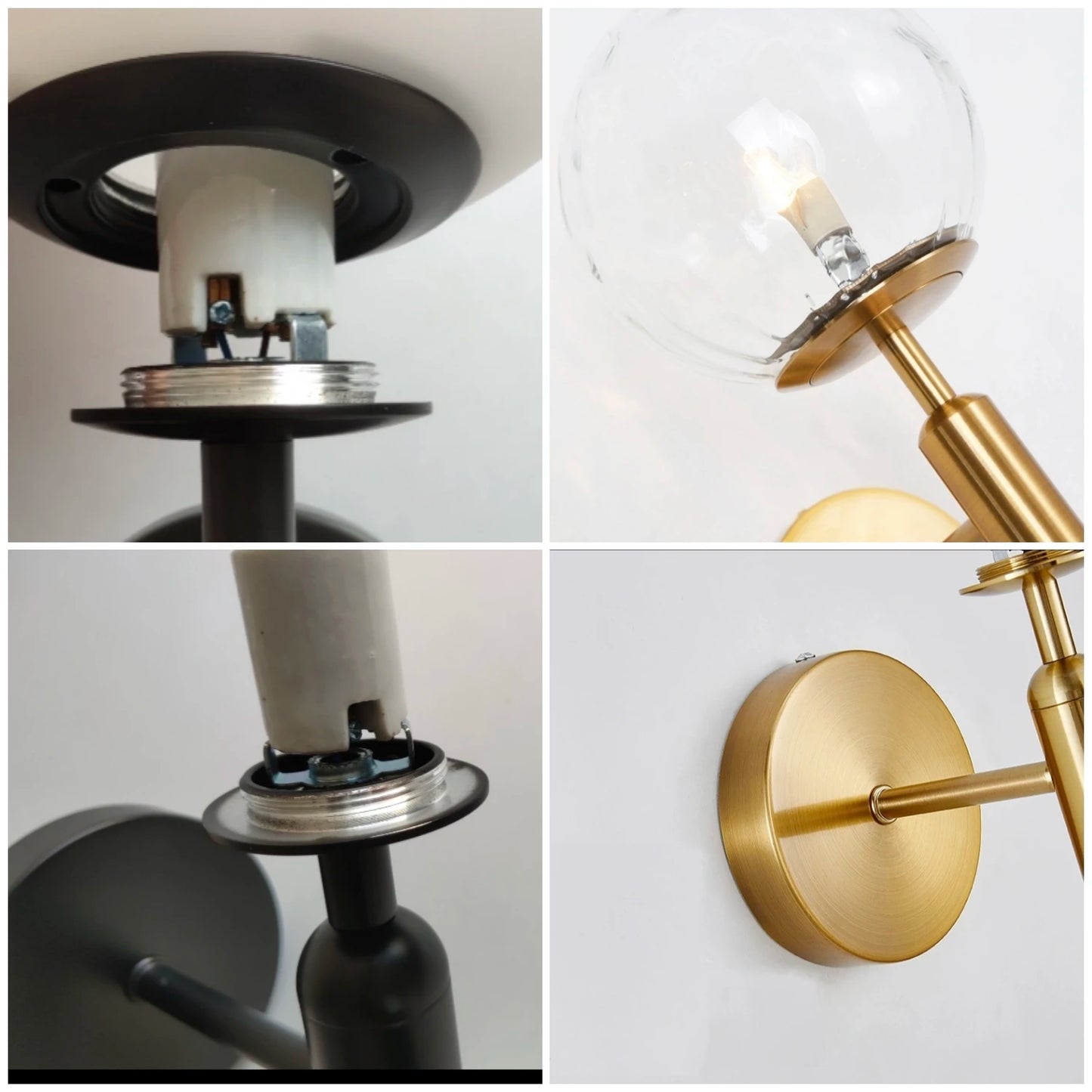 Nordic Modern Wall Lamp Beside Bedroom Glass Ball LED Wall Lights Fixtures Bathroom Mirror Light Stair Light