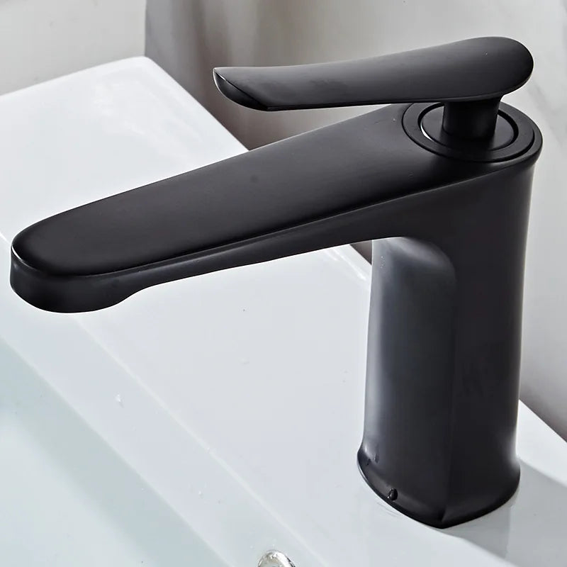Basin Faucet Bathroom Hot Cold Sink Tap Brass Chrome Gold Fashion Single Lever Bathroom Brass Water Mixer Crane