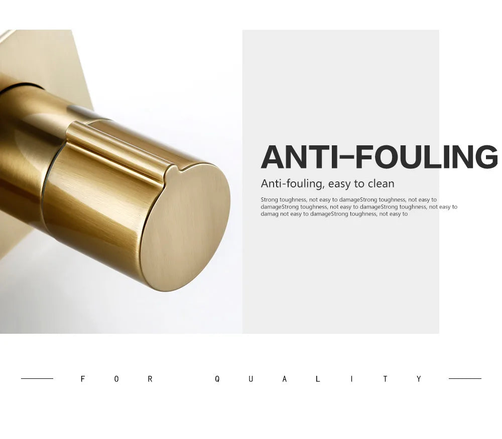 Smesiteli Bathroom Vanity Sink Faucet With Cover Plate Hot And Cold Wall-Mount Mixer Tap In Brushed Gold Taps With Knob