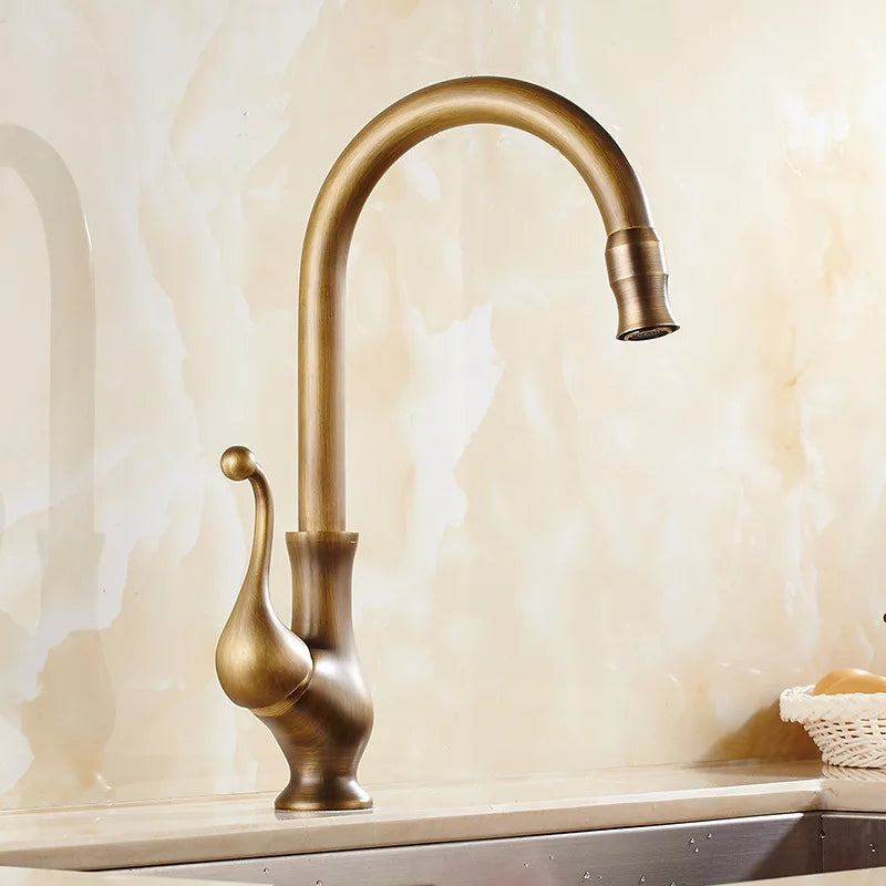 Antique Bronze Kitchen faucets 360 Rotate Swivel Faucet Hot Cold Water Tap Mixer Kitchen Sink Faucet ELK331