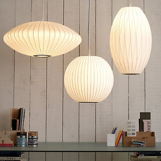 Japanese Silk Chandelier Lighting Simple Chinese Store Scandinavian Lighting Hanging Lamp Decor Home Luminaire Lamparas Lustre