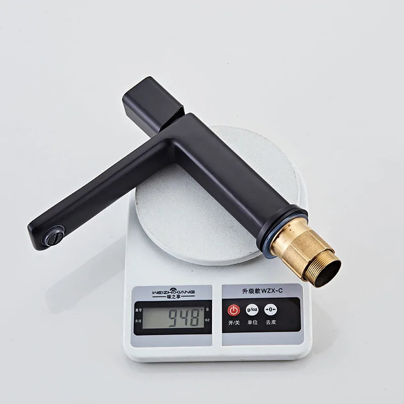 Becola Basin Sink Bathroom Faucet Deck Mounted Hot Cold Water Basin Mixer Taps Brush Golden Matte Black Lavatory Sink Tap Crane
