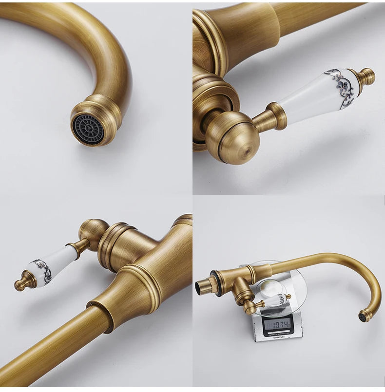 Antique Bronze Kitchen faucets 360 Rotate Swivel Faucet Hot Cold Water Tap Mixer Kitchen Sink Faucet ELK331