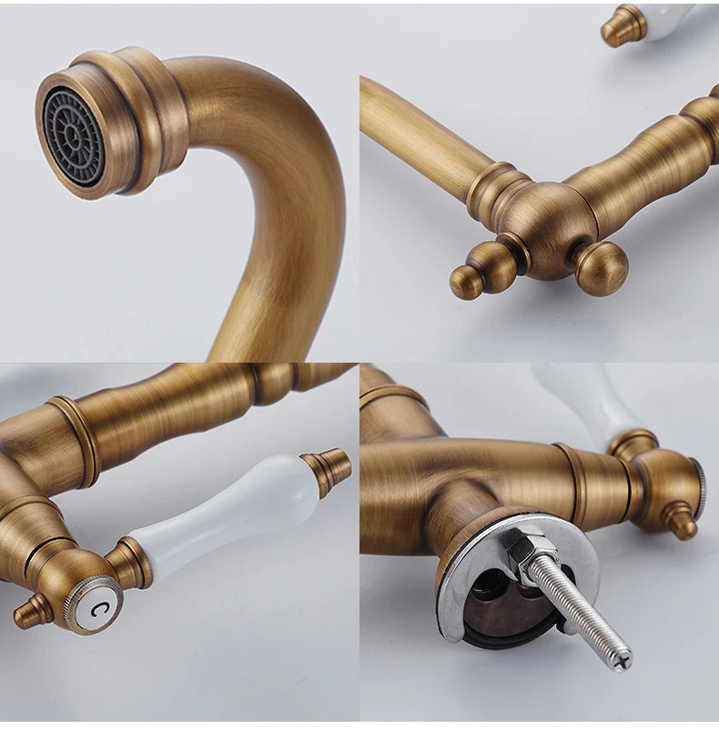 Antique Bronze Kitchen faucets 360 Rotate Swivel Faucet Hot Cold Water Tap Mixer Kitchen Sink Faucet ELK331