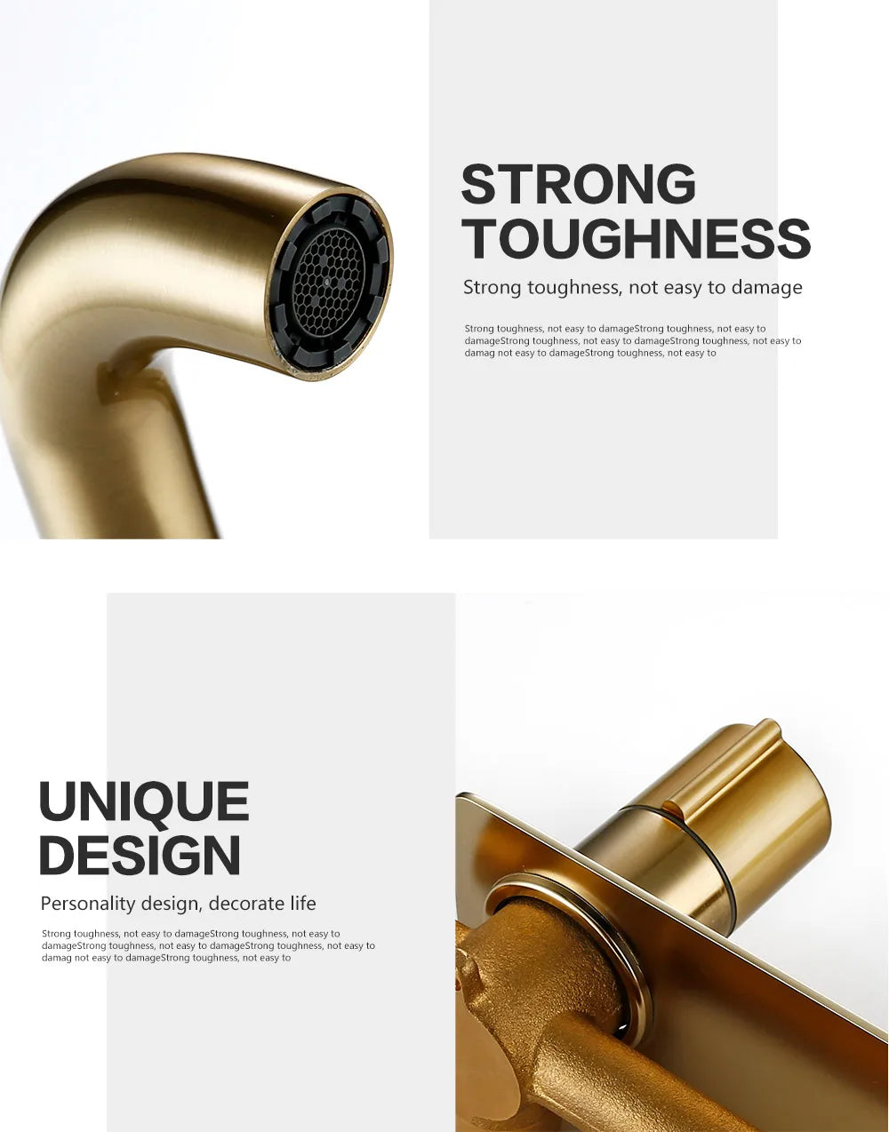 Smesiteli Bathroom Vanity Sink Faucet With Cover Plate Hot And Cold Wall-Mount Mixer Tap In Brushed Gold Taps With Knob