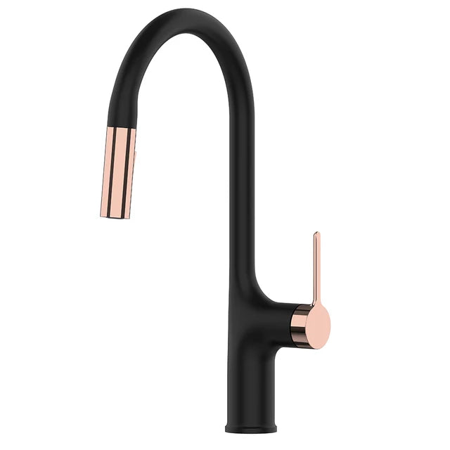 Deck Mounted Kitchen Faucet Pull Out Mixer Tap Bagnolux Gun Gray Brass Two Function Single Handle Hot and Cold Water Crane