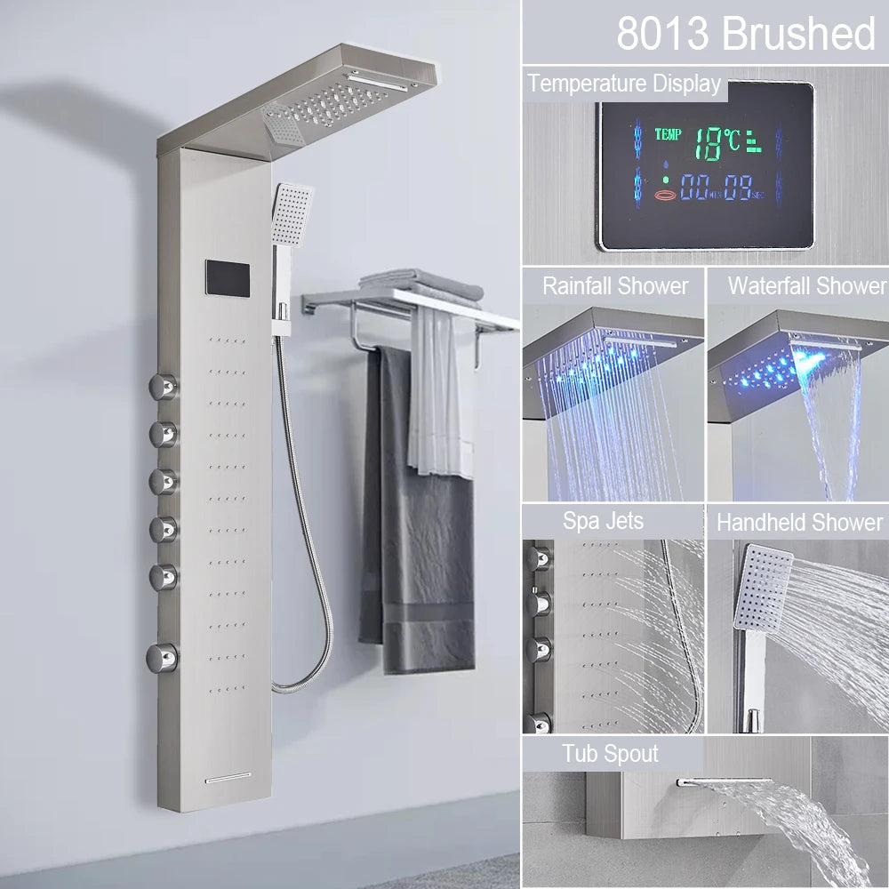 LED Shower Panel 5 Function Bathroom Shower Faucet