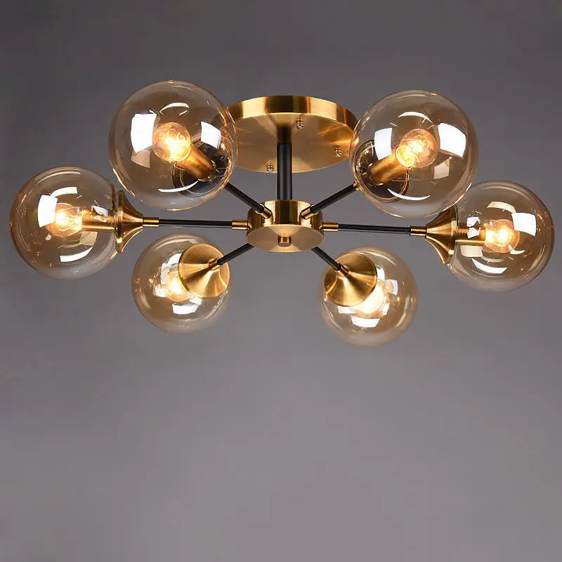 Modern Parlor LED Chandelier Smoke Grey/Clear Glass