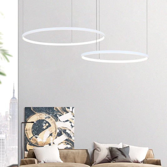 Black/White/Golden Aluminum Rings Pendant Light