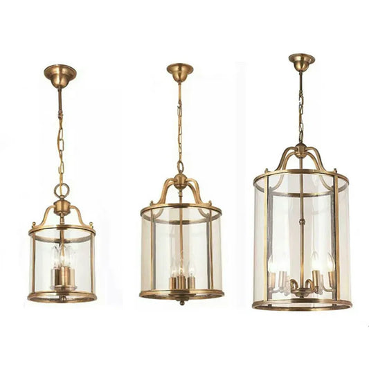 New Copper Glass Corridor Cylinder Solder Birdcage Chandelier