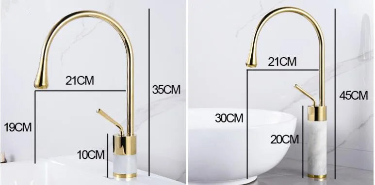 Tuqiu Bathroom Faucet Gold Marble Basin Faucet  Hot and Cold Sink Faucet Brass Faucet  Kitchen Faucet Swivel Sink Water Crane