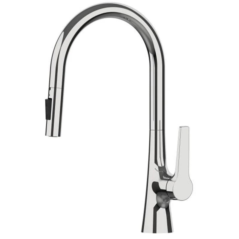 Deck Mounted Kitchen Faucet Pull Out Mixer Tap Bagnolux Gun Gray Brass Two Function Single Handle Hot and Cold Water Crane