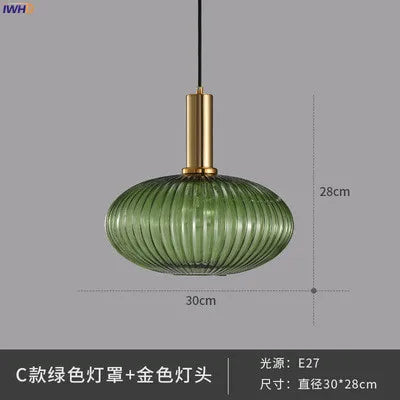 IWHD Nordic Style Glass Pendant Lights Fixtures Bedroom Dinning Living Room Light Modern LED Hanging Lamp Hanglamp Luminaire