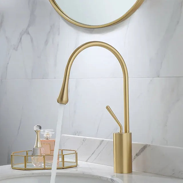 Tuqiu Bathroom Faucet Gold Marble Basin Faucet  Hot and Cold Sink Faucet Brass Faucet  Kitchen Faucet Swivel Sink Water Crane