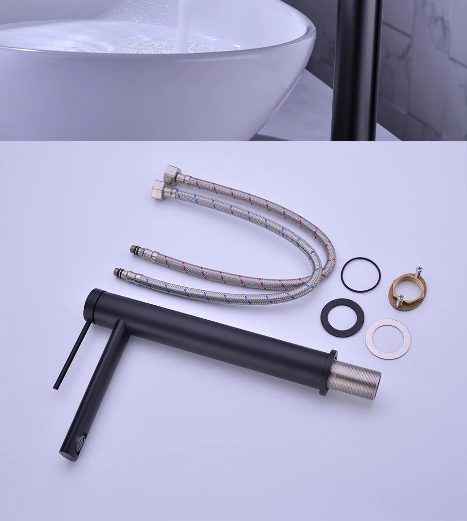 Hot Cold Bathroom Mixer Sink Tap Basin Faucet Brass Gun Metal Deck Mounted Single Hole Single Handle Vanity Water Tapware