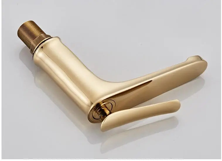 Basin Faucet Bathroom Hot Cold Sink Tap Brass Chrome Gold Fashion Single Lever Bathroom Brass Water Mixer Crane