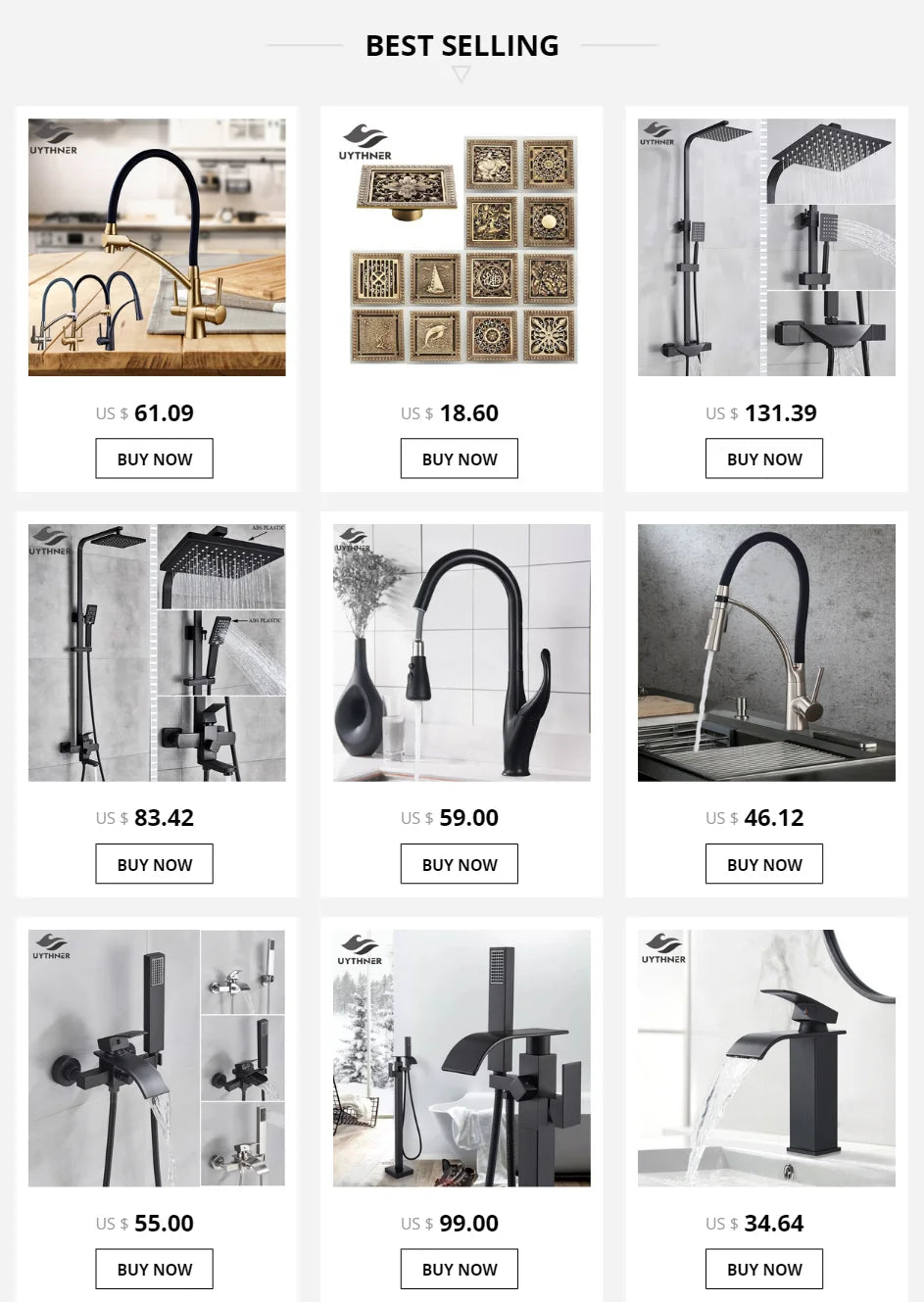 Uythner Bathtub Faucet With Swivel Tub Spout Brass Wall Mounted Bathroom Shower Mixer Tap Full Shower Set for Bathroom