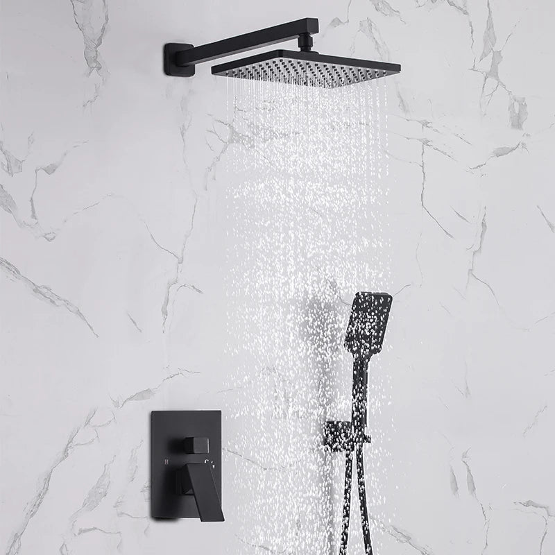 Thermostatic Shower Faucet Chrome Waterfall Rain Shower