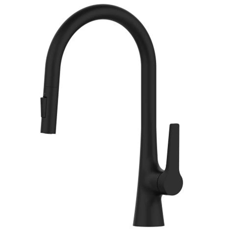 Deck Mounted Kitchen Faucet Pull Out Mixer Tap Bagnolux Gun Gray Brass Two Function Single Handle Hot and Cold Water Crane