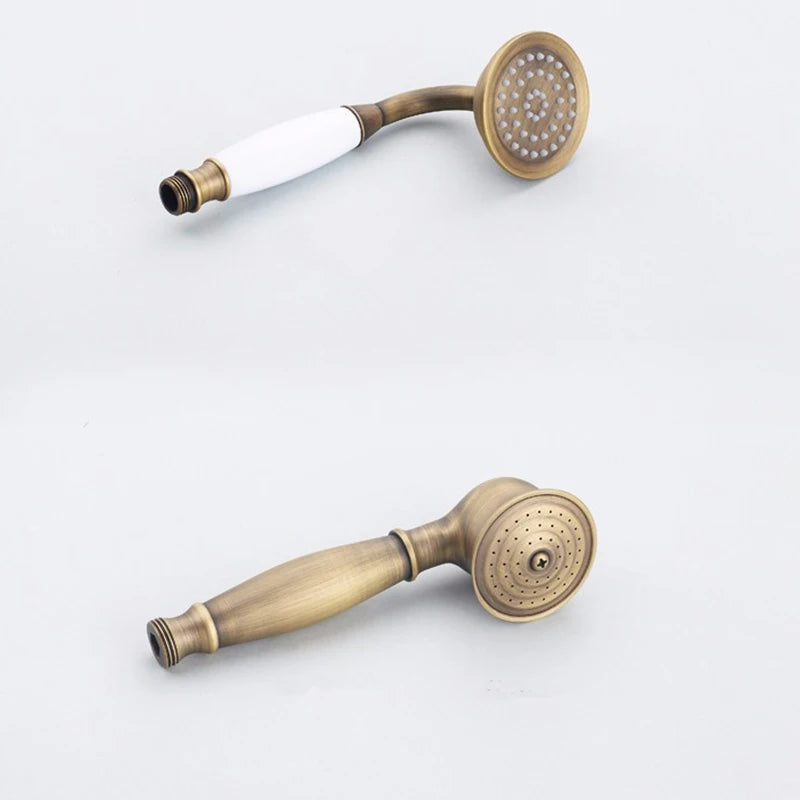ULGKSD Antique Bronze Bathtub Shower Faucet W/ Brass Spray Wall Mount Hot and Cold Water Mixer Tap Para Bath Shower