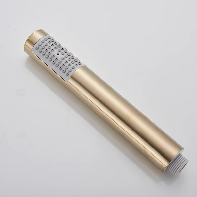 Bathroom Rainfall Shower Tap Brushed Gold Shower Faucet Set Wall Mount Round Shap Bathtub Shower With ABS Shower  Mixer Tap