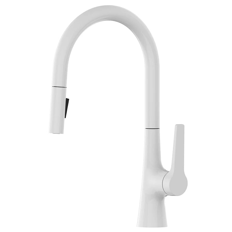 Deck Mounted Kitchen Faucet Pull Out Mixer Tap Bagnolux Gun Gray Brass Two Function Single Handle Hot and Cold Water Crane