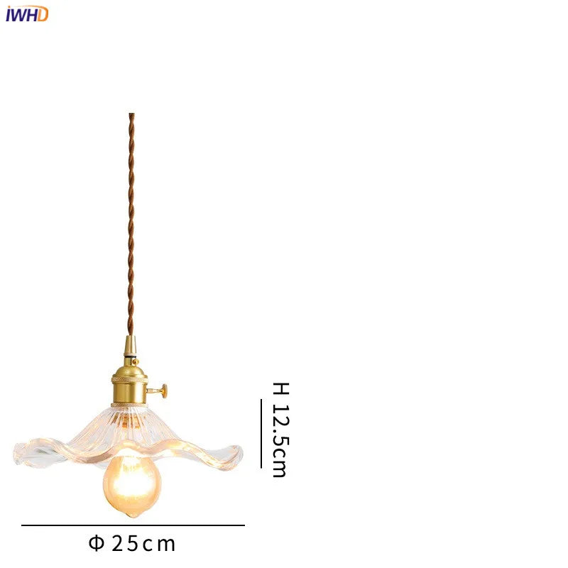 Colorful Glass with Brass Nordic Style Simple LED Pendant Light