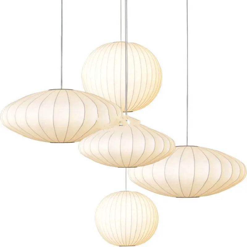 Japanese Silk Chandelier Lighting Simple Chinese Store Scandinavian Lighting Hanging Lamp Decor Home Luminaire Lamparas Lustre