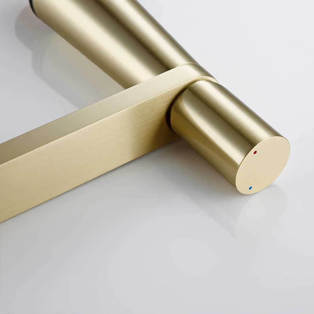 Brass Basin Bathroom Sink Faucet Single Hole Single Handle Hot And Cold Water Deck Mounted Mixer Tap Smesiteli