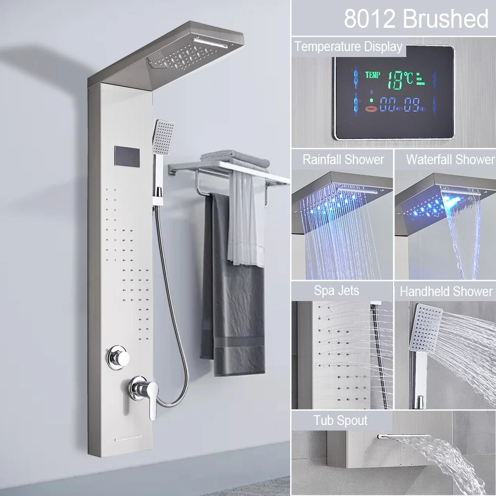 LED Shower Panel 5 Function Bathroom Shower Faucet
