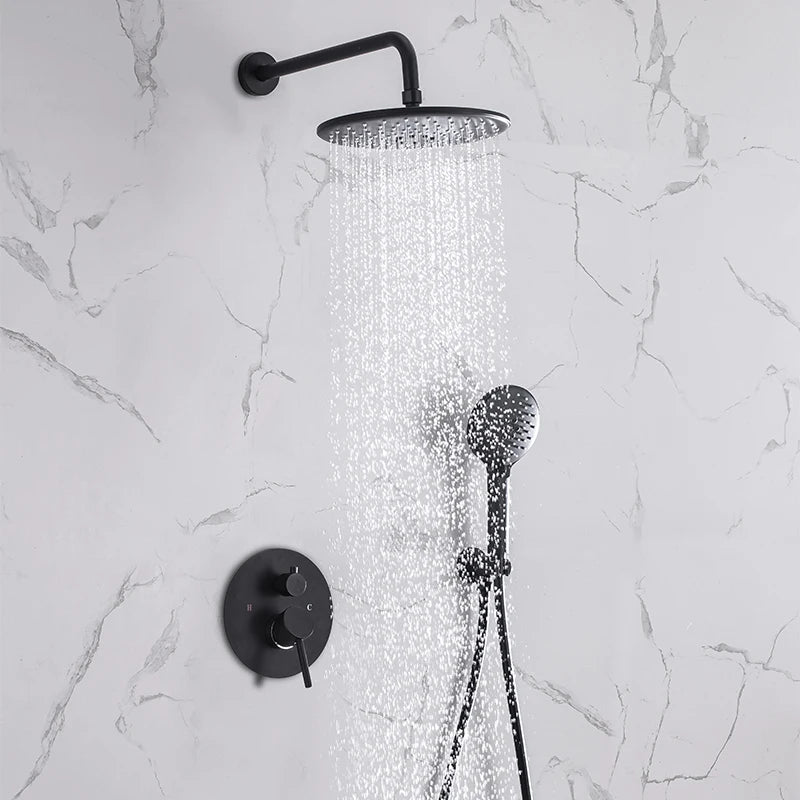 Thermostatic Shower Faucet Chrome Waterfall Rain Shower