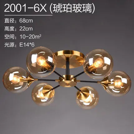 Modern Parlor LED Chandelier Smoke Grey/Clear Glass