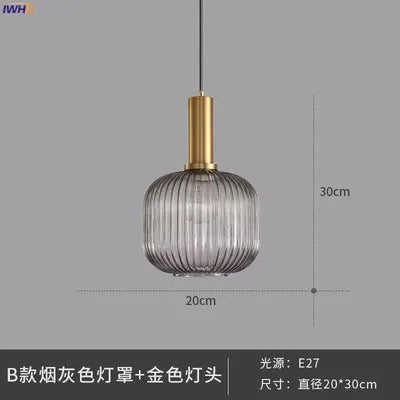 IWHD Nordic Style Glass Pendant Lights Fixtures Bedroom Dinning Living Room Light Modern LED Hanging Lamp Hanglamp Luminaire