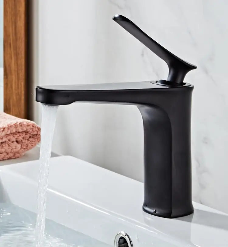 Basin Faucet Bathroom Hot Cold Sink Tap Brass Chrome Gold Fashion Single Lever Bathroom Brass Water Mixer Crane