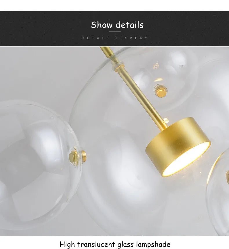 Modern Art Deco Glass Bubble Chandelier Customized Living room Droplight for Children Dining room Bar Indoor Decor Light Fixture