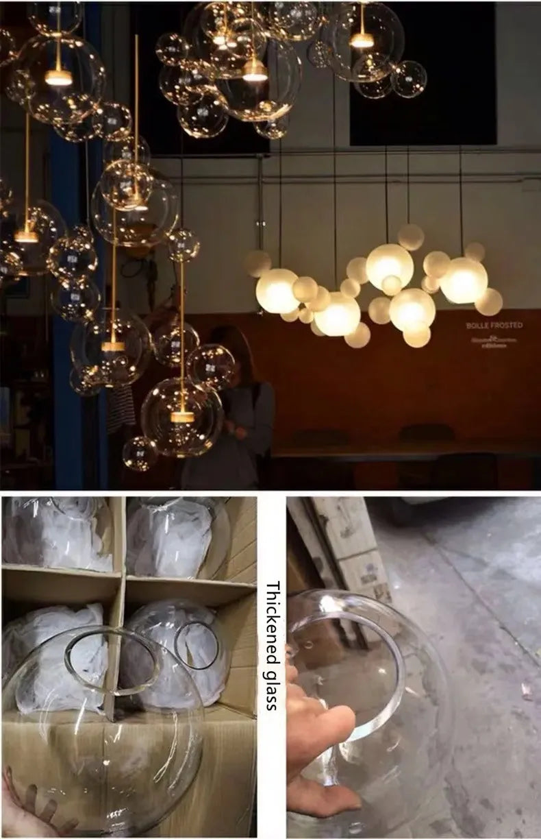 Modern Art Deco Glass Bubble Chandelier Customized Living room Droplight for Children Dining room Bar Indoor Decor Light Fixture