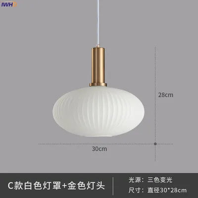 IWHD Nordic Style Glass Pendant Lights Fixtures Bedroom Dinning Living Room Light Modern LED Hanging Lamp Hanglamp Luminaire