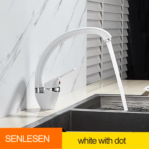 Senlesen Kitchen Sink Faucet Brass 4 Colors Single Handle Hot Cold Water Mixer Tap Sprayer Nozzle Mounted Para Kitchen Faucets