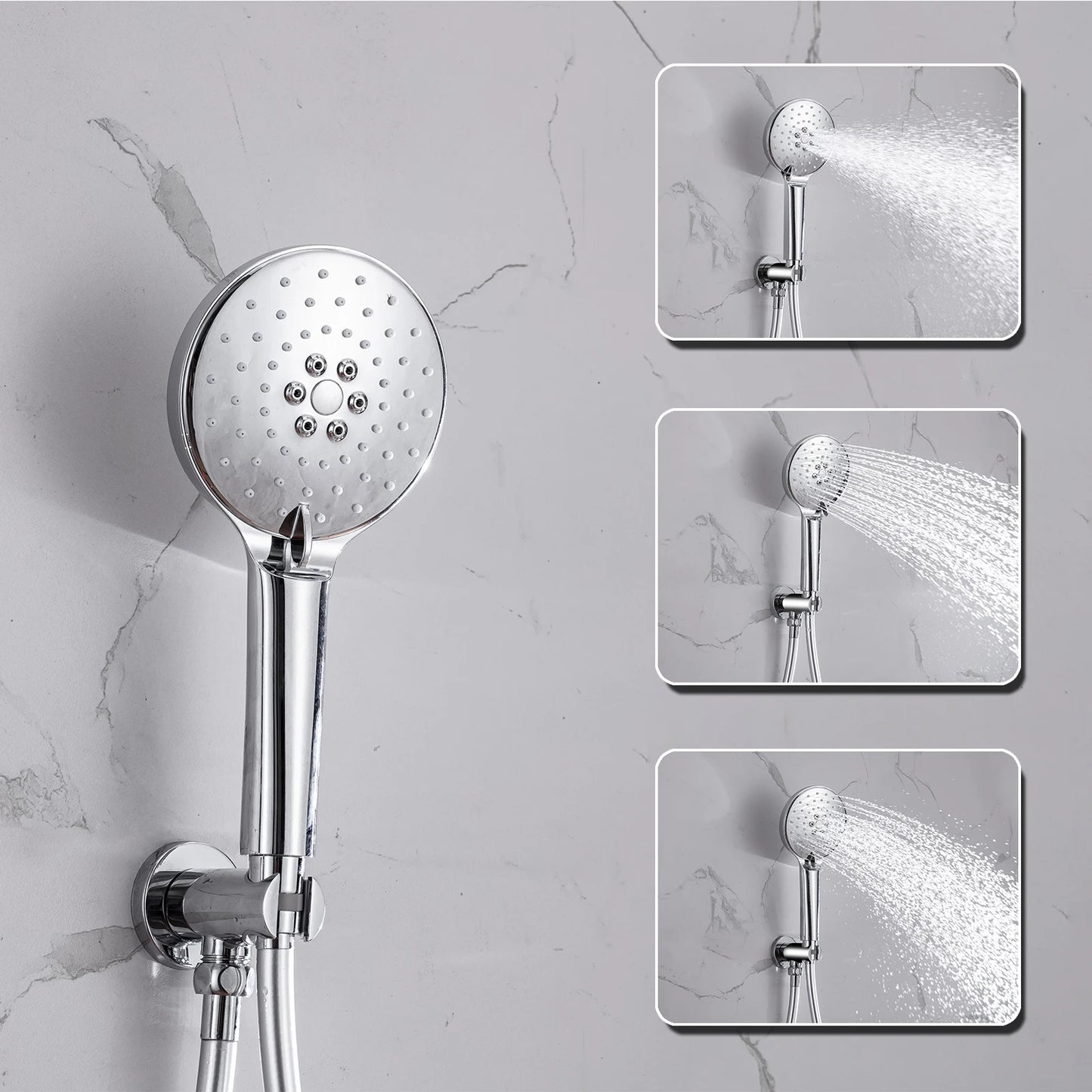 Thermostatic Shower Faucet Chrome Waterfall Rain Shower