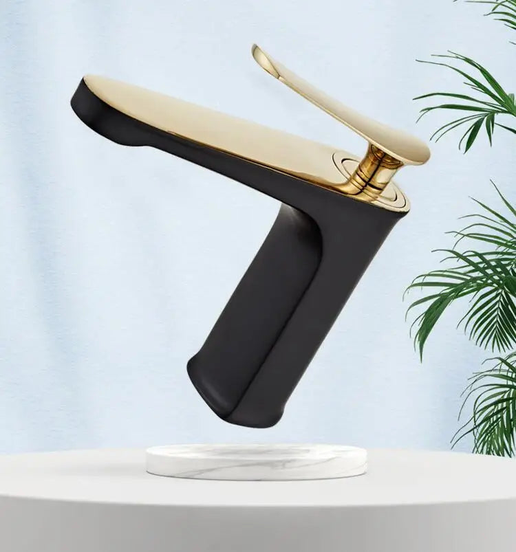 Basin Faucet Bathroom Hot Cold Sink Tap Brass Chrome Gold Fashion Single Lever Bathroom Brass Water Mixer Crane