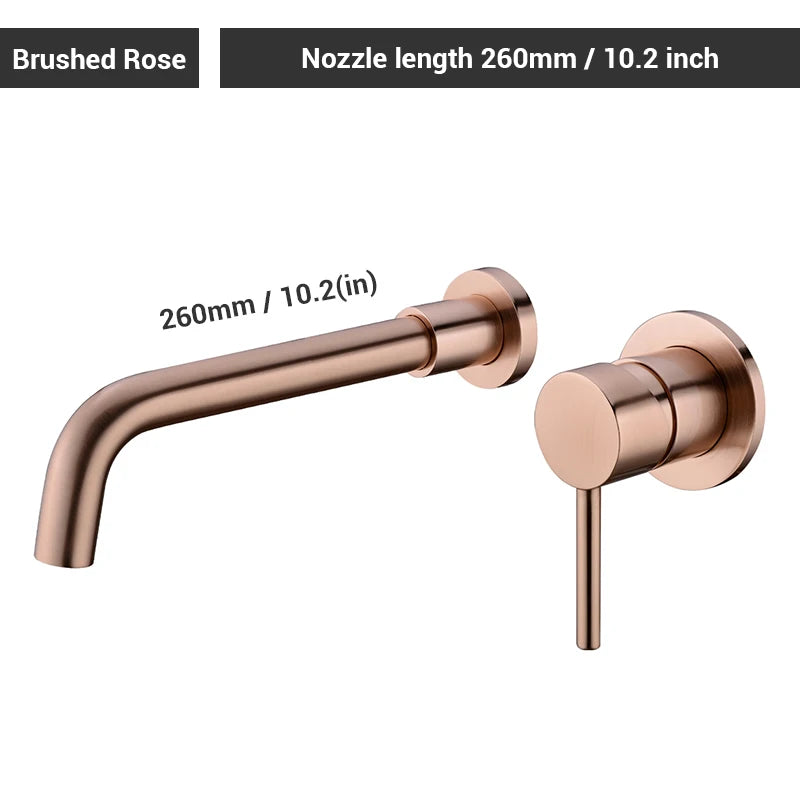 Black Bathroom Sink Faucet  Brass Tap Hot Cold Wash Basin Water Swivel Spout Wall Mounted Bath Mixer Brushed Gold Gunmetal